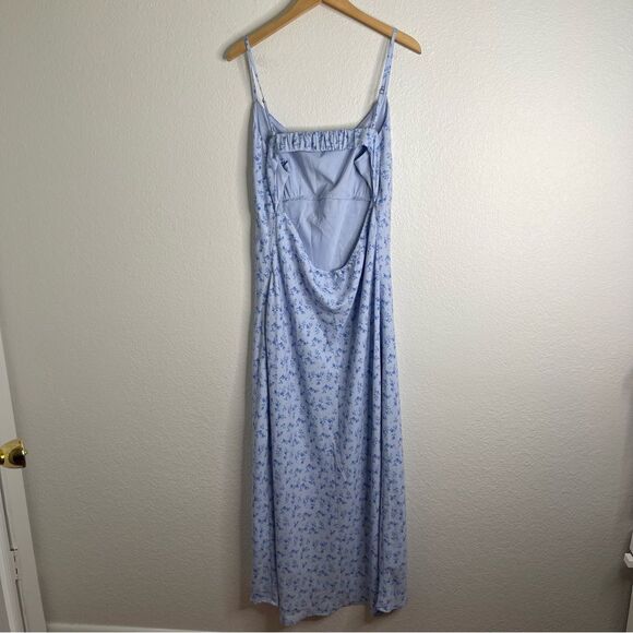 Hollister Maxi Dress Dainty Blue Floral Boho Open Back Size XXL - Picture 5 of 5